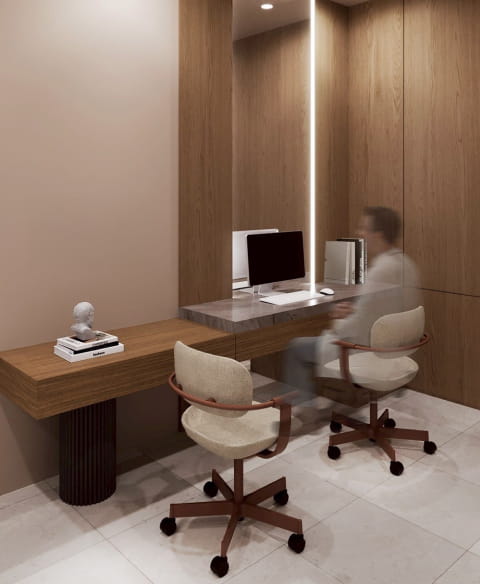 プライバシーに配慮した美容カウンセリングルームの内装